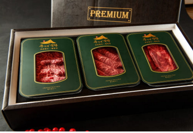 조은한우 숙성 한우선물세트 1+등급이상 (구이용 살치살 꽃등심 갈비살 부채살 수암한우야시장), 1박스