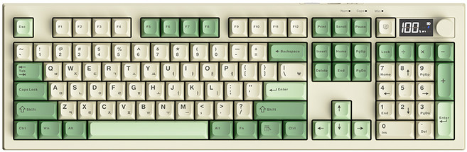 AULA 독거미 한글 저소음 펀키스 멤브레인 유무선 키보드, 그린, S102Pro, 제조사축