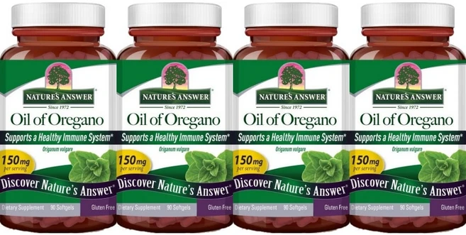 네이처스앤서 오일 오프 오레가노 150mg, 4개, 90정 - 쿠팡
