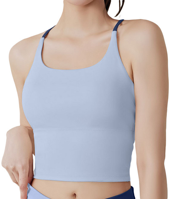 민트스쿨 쫀득 나시브라탑 패드 일체형 심리스 스포츠브라탑 요가 피트니스