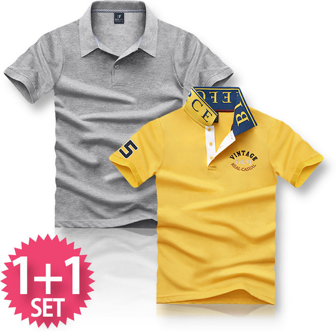 블루포스 듀브스 + 바트 반팔카라티 1+1 세트 [2장 묶음]남자 티셔츠 남성 반팔티 단체티 남녀공용 커플티 여름 골프티 [국내생산]