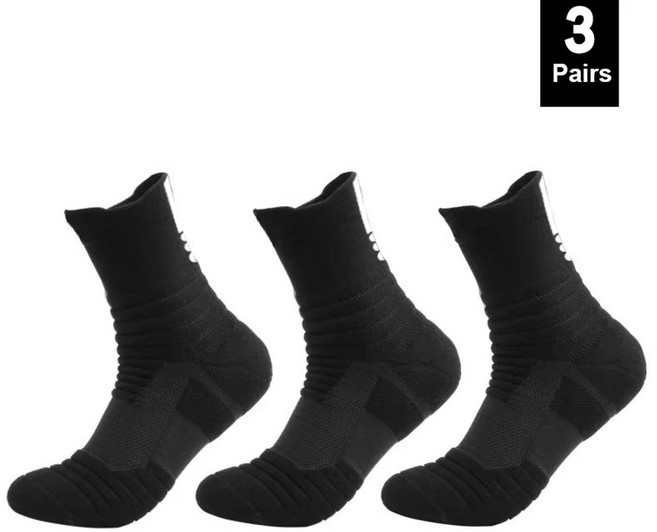 1/3 쌍 미끄럼 방지 축구 양말 남성면 양말 짧은 긴 튜브 축구 농구 스포츠 양말 탈취제 양말 39 45, EU 39 45 Normal, 3pairs long bla