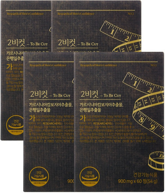 2BCUT 투비컷 가르시니아 은행잎추출물, 60정, 4개