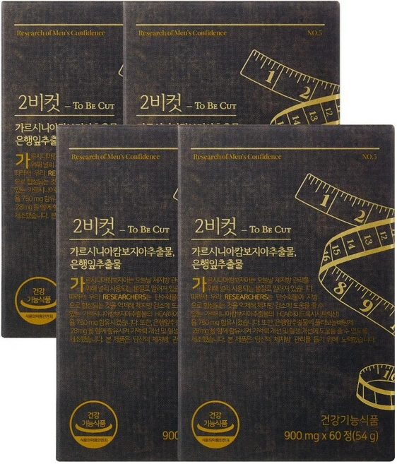 2BCUT 투비컷 가르시니아 은행잎추출물, 60정, 4개 - 쿠팡