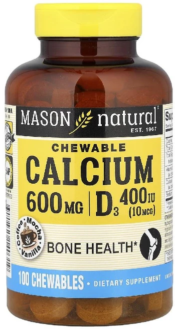 메이슨내추럴 칼슘 비타민D3 Calcium VitaminD3 커피모카바닐라 츄어블 100정, 1개 - 쿠팡
