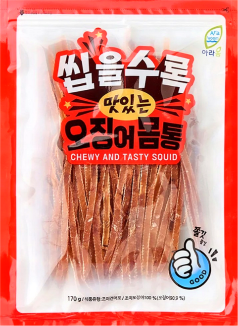 아라움 씹을수록 맛있는 오징어 몸통, 1개, 170g
