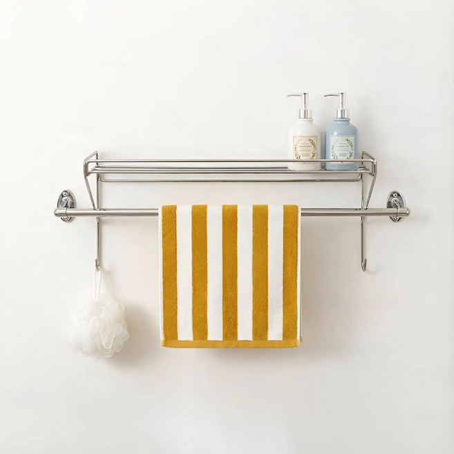 생활혁신 무타공 욕실 수건걸이 선반 스텐 거치대, 1개