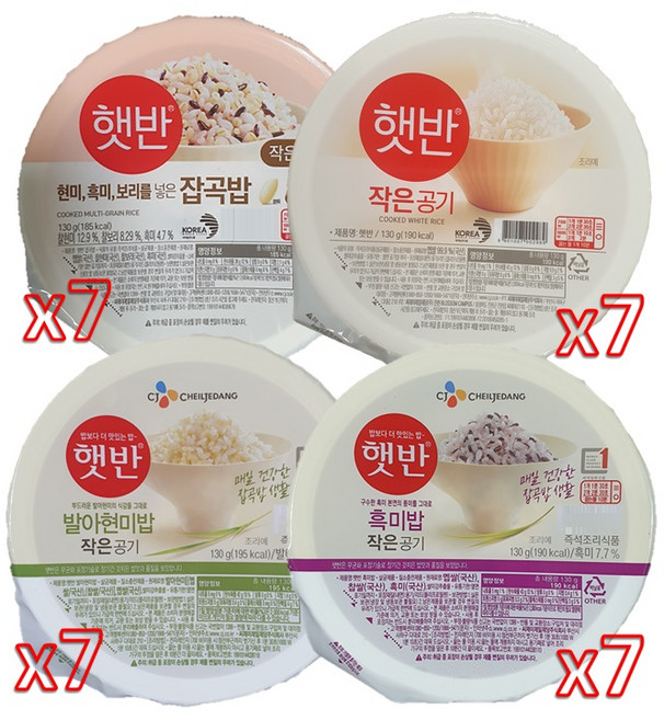 햇반 작은공기 4종 혼합, 28개, 130g