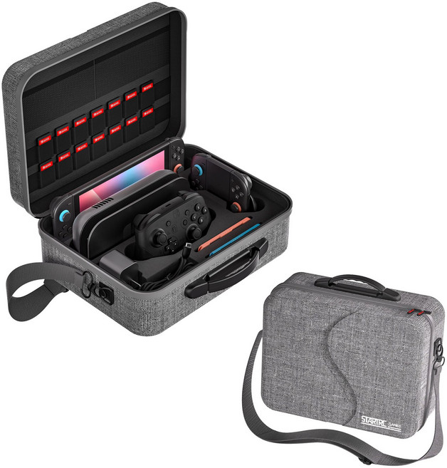 하늬바람 닌텐도 스위치2 전용 여행 보관가방 파우치 하드케이스, 1개, 그레이, 트래블