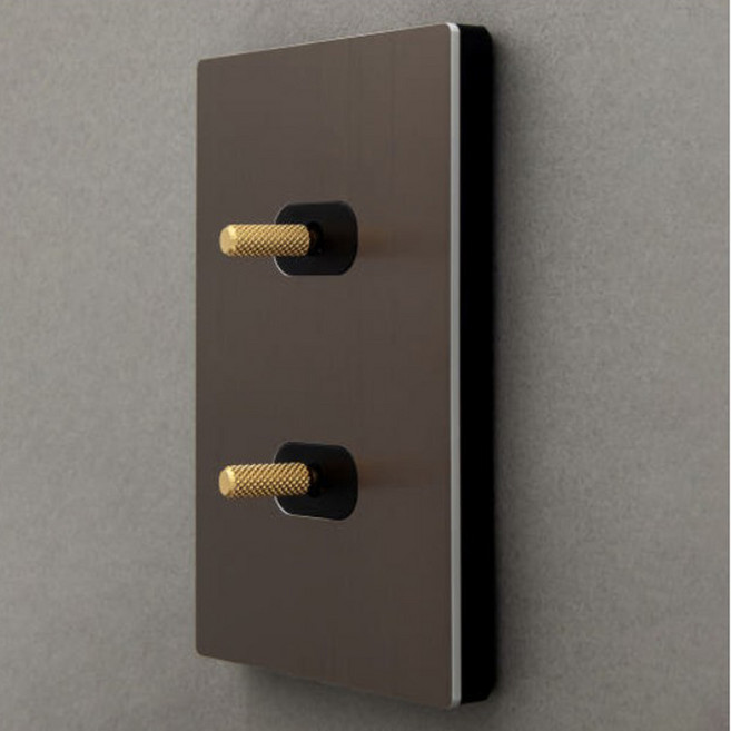 국산 엠토스 mtos 토글스위치 단로 라이트브론즈2구 스위치 알루미늄커버, 1개