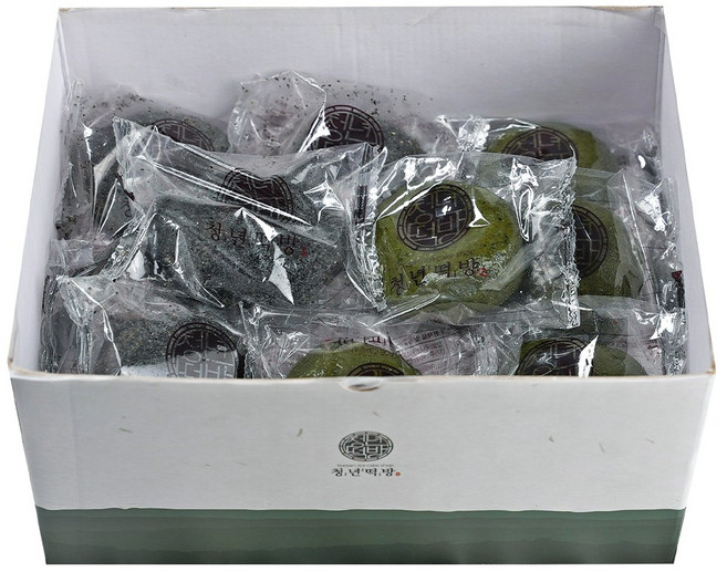 청년떡방 당일생산 쑥+흑임자인절미 고급포장 개별포장 선물세트, 1개, 2kg
