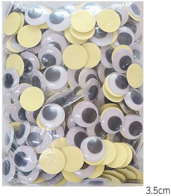 눈알원형접착 3.5cm (400개 묶음) 눈알원형 눈알젤리 날치알 눈알집어등 wkw+55398Bz