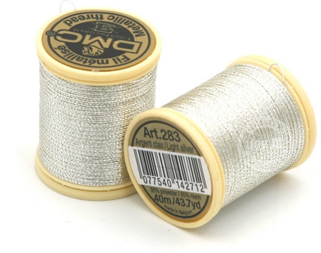 dmc 메탈릭사 롤 16종 택1, 283(은사), 1개