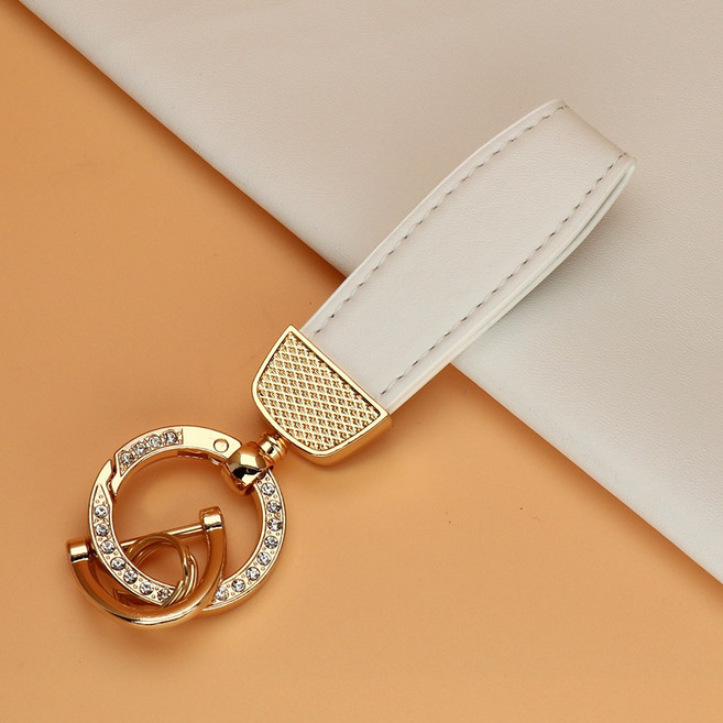 유투카 스마트 키케이스 호환 트랙스 크로스오버 트레일 블레이저 더뉴 크루즈 올뉴 더뉴 말리부 이쿼녹스 볼트EV 더뉴 아베오 TPU 키케이스 키홀더 차 키커버 키링, (추가상품)  스트랩, 골드_아이보리