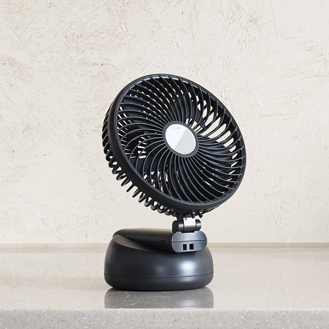 프롬비 윈드스핀 빅팬 휴대용 폴더블 선풍기 FB150, 쿨그레이(본품+크래들), 1 SET