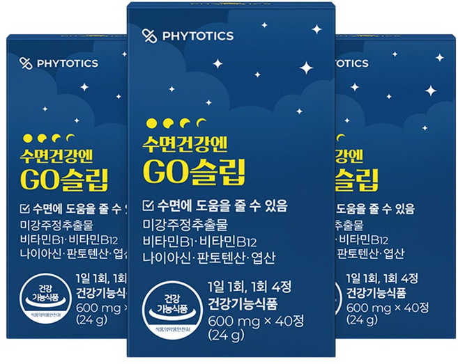 피토틱스 수면건강엔 GO슬립 영양제 24g, 40정, 3개