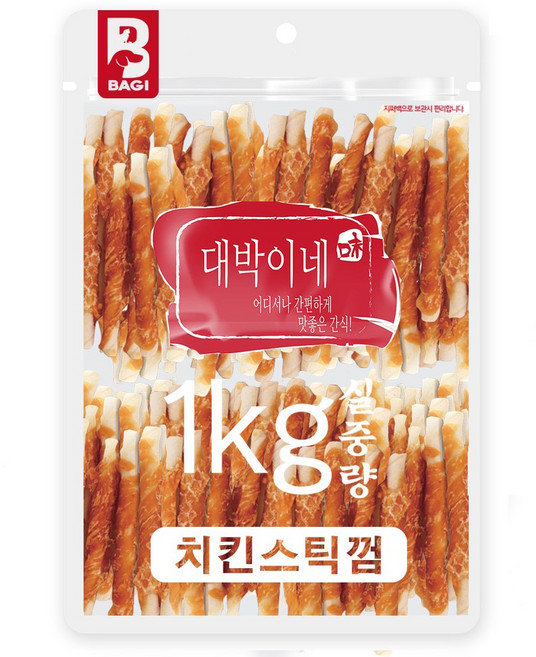 대박이네 실중량 대용량 강아지간식 애견간식, 치킨스틱껌, 1kg, 1개