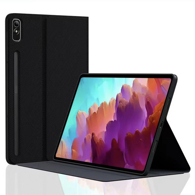세상의모든제품 레노버 샤오신패드 플러스 12.7 2024 각도조절 북커버 케이스, 블랙