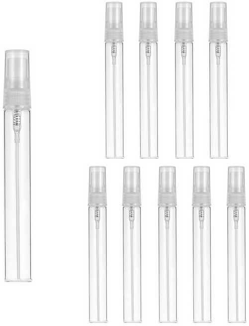 휴대용 유리 스프레이 공병 향수 화장품 샘플 용기 미니 디스펜서, 10개, 투명10ml