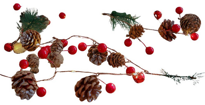 Good Lab 松果聖誕燈串 LED發光銅線燈串 聖誕節裝飾燈, 1件, Ｄ複雜款 聖誕燈串（DB086）, Ｄ複雜款