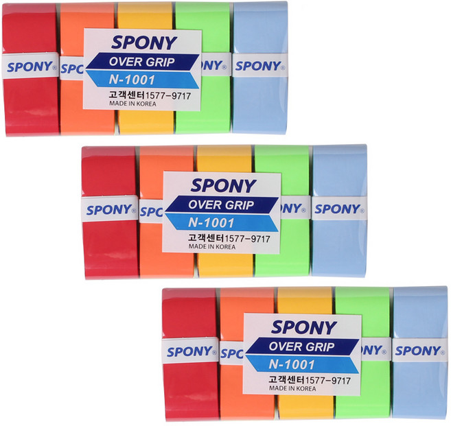 스포니 배드민턴 테니스 소프트핏 오버그립 테이프 10P, 혼합, 3개