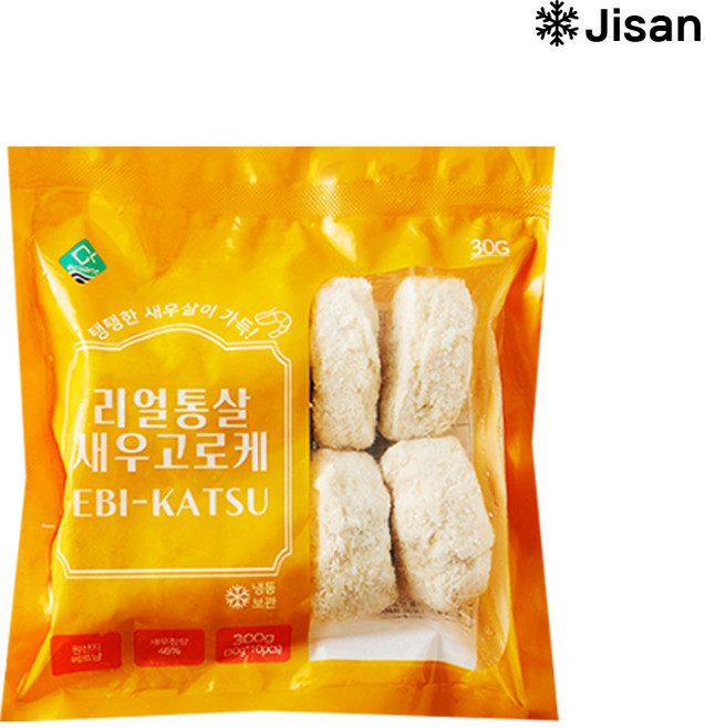 지엔씨푸드 리얼통살 새우고로케, 300g, 20개