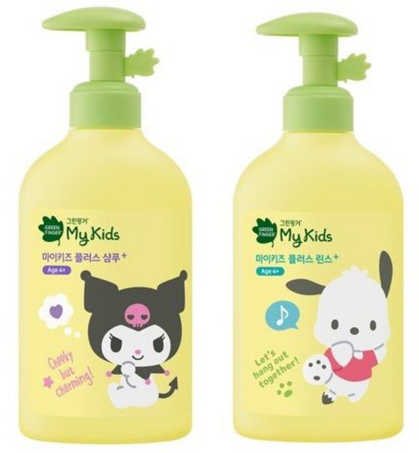 그린핑거 산리오 마이키즈 플러스 복숭아향 샴푸 320ml + 린스 320ml, 1개