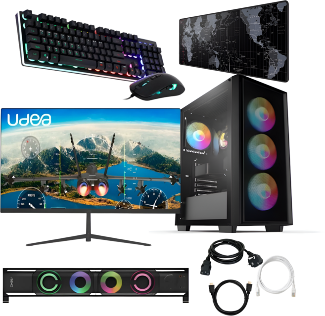 이지컴플러스 윈도우탑재 게이밍 조립컴퓨터 풀세트 모니터 포함 배그 롤 발로란트 오버워치 팰월드 로스트아크 고사양 게임용 PC 데스크탑 본체, 256GB, 16GB, WIN11 Pro, 라데온 VEGA8, 모니터+풀세트01