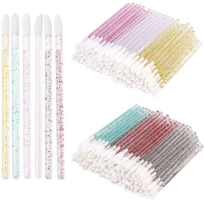 일회용 립브러쉬 글리터 메이크업브러쉬 50개입 립면봉 반영구부자재 컬러랜덤, 1개, 색상랜덤