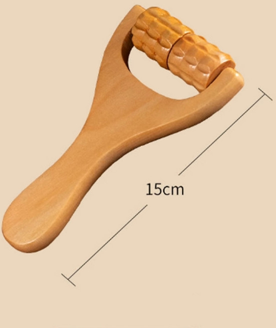 나무괄사 지압봉 마사지기 두피 발 승모근 림프순환 이완, 돌기형, 1개