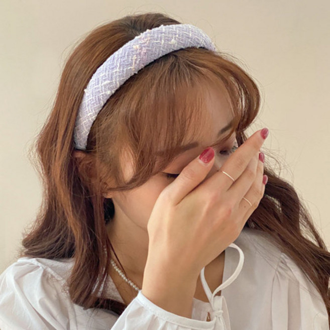 키메라제이 빈티지 트위드 솜 머리띠 헤어밴드 3color