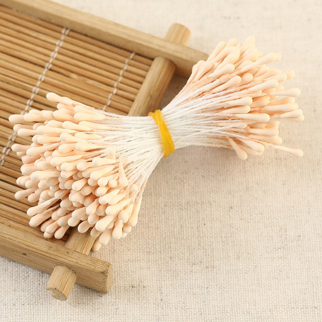 毛根花花蕊，花芯，花柴頭，霧面，DIY手作配件, 花蕊 霧面米杏200根, 1個