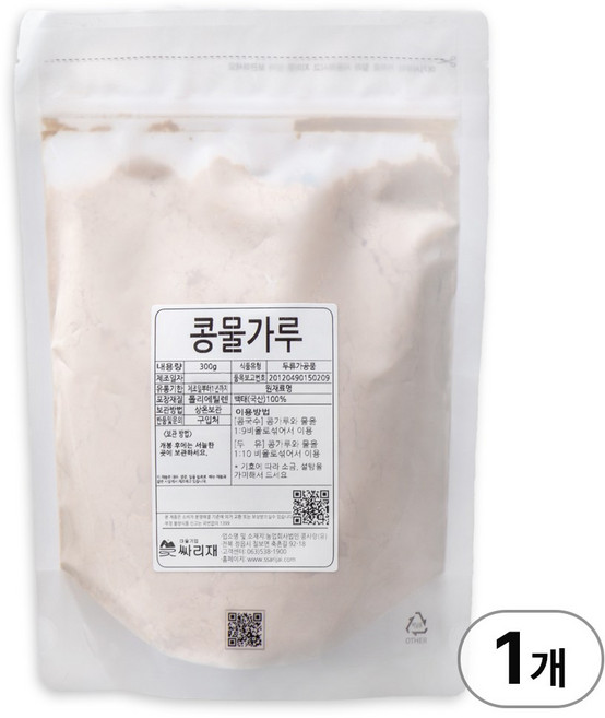 싸리재 쪄서 볶은 콩가루 [콩국수 콩물가루 300g] 국산 두유용 백태 선식 가루, 1개