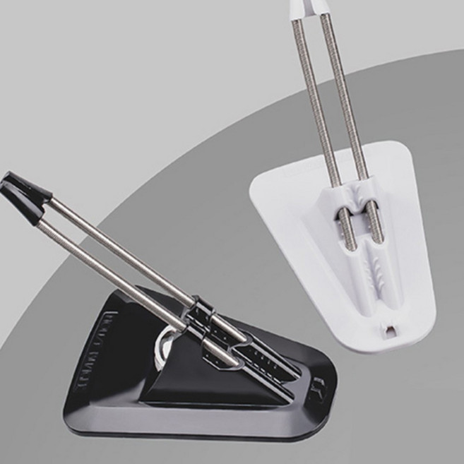 업무효율 향상 선꼬임 없는 자유로운 마우스 콘트롤 번지 클립거치대 2P, 화이트+블랙, 1개