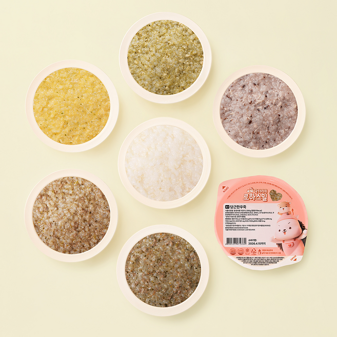 닥터리의 로하스밀 한우 15% 고함량 7-8개월 중기 이유식 200g 대용량 세트 (7팩)