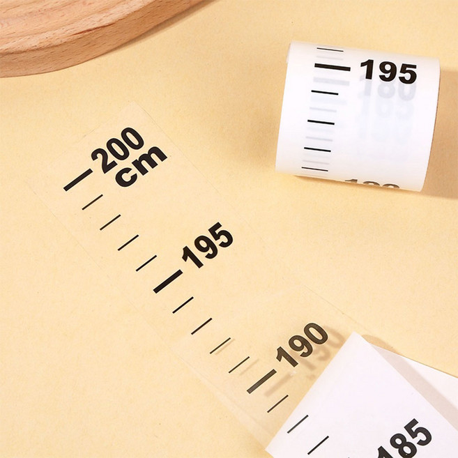키 측정 스티커 (2개), 1세트, 투명