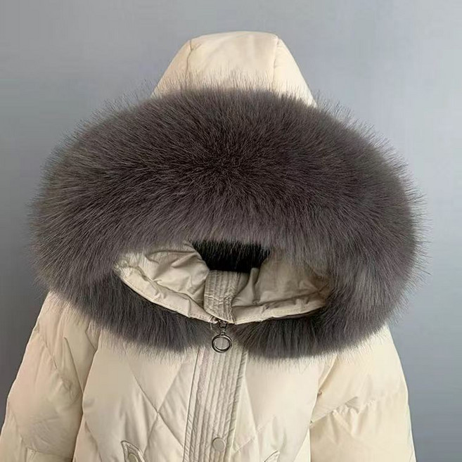 라쿤털 여우털 페이크 교체 패딩 리폼 후드 모자털 폭스퍼, 80cm, 6. 어두운 회색