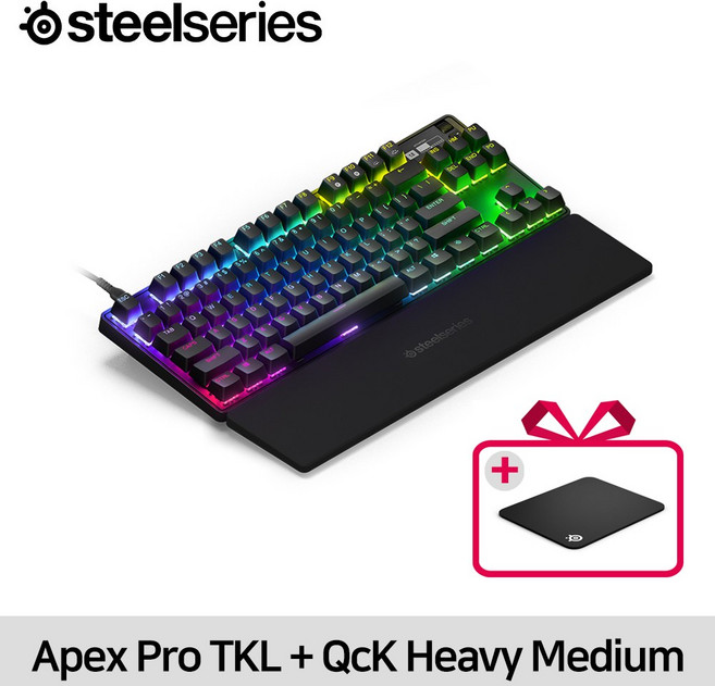 스틸시리즈 Apex Pro TKL 64856 + QcK Heavy Medium 63836 한정특가 / 공식 판매점, Apex Pro TKL 856 + QHM