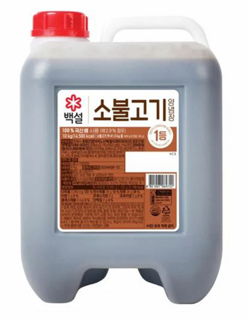 백설 소불고기 양념장, 1개, 10kg