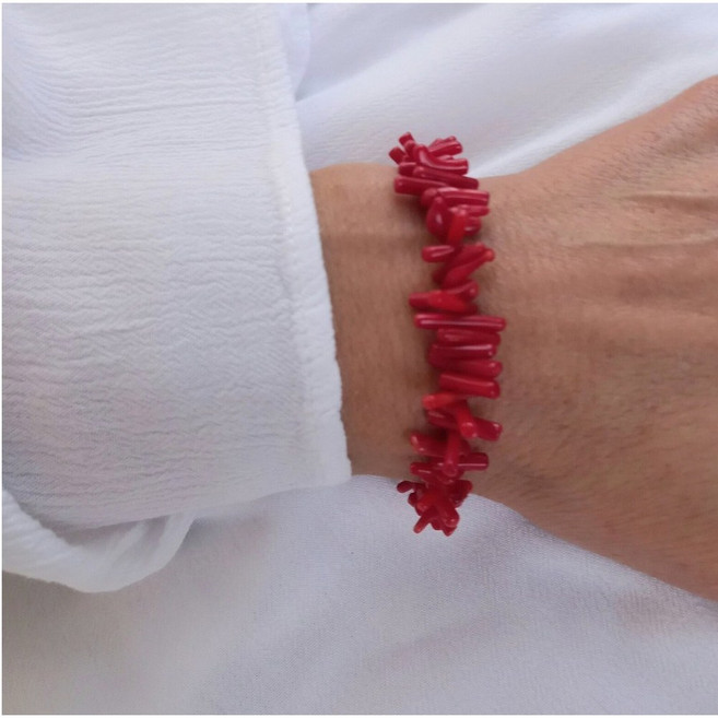 천연 옥팔찌 산호 팔찌 빨간 보호 원석 요가 비옥한, A17, 1개