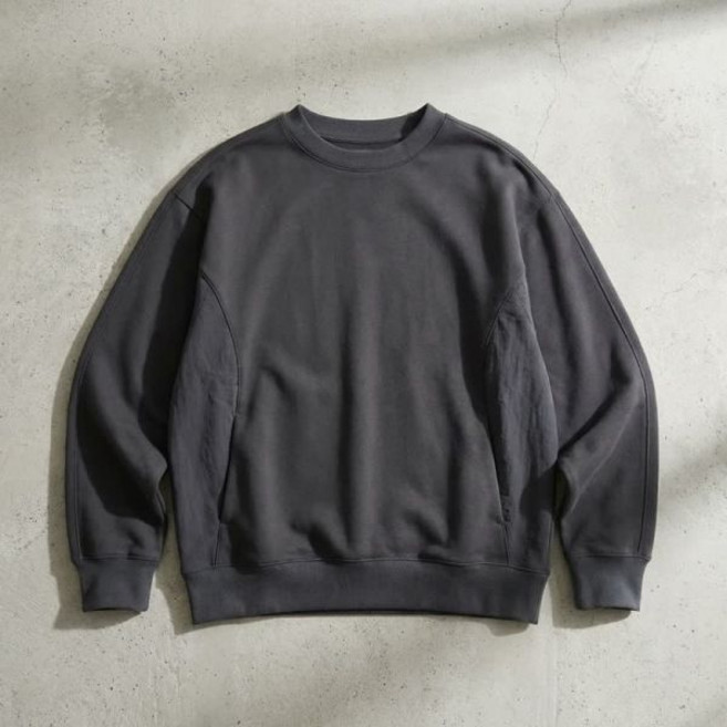 마인드브릿지 우븐 믹스 오버핏 맨투맨 MYTS6140