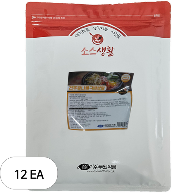 두원식품 전주콩나물국밥 분말, 1kg, 12개