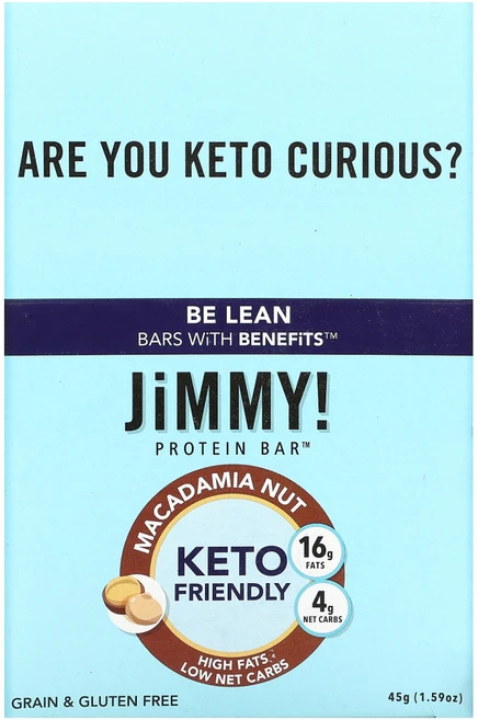 JiMMY! Be Lean Bars With Benefits Macadamia Nut 12 Protein Bars 1.59 oz (45 g ) Each 1팩, 12개, 45g - 쿠팡
