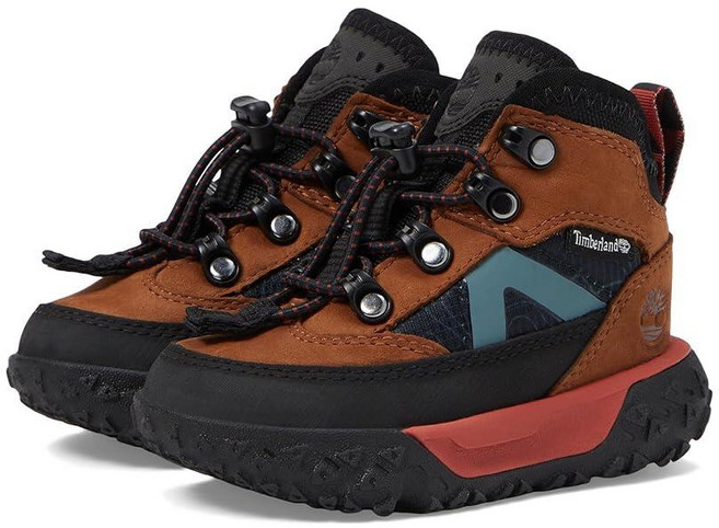 Timberland 남아용 Greenstride Motion 15.2cm(6인치) 미드 원단/가죽 방수 (어린 아이) 러스트 누벅.