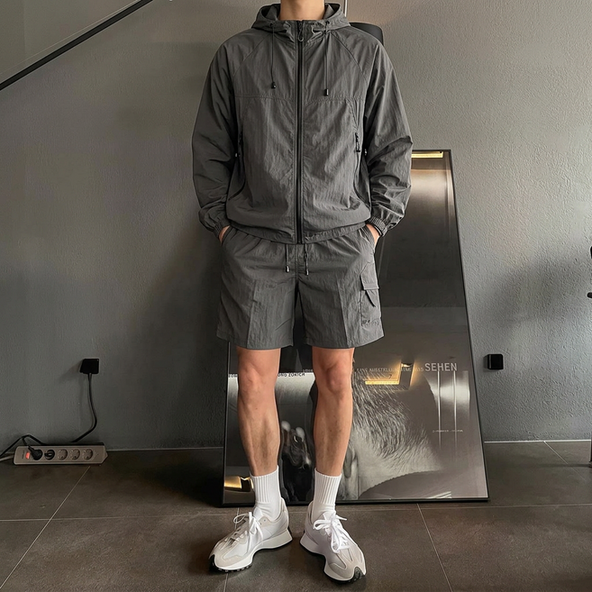 ANYOU 남성 여름 냉감 트레이닝 긴팔 기능성 운동복 세트