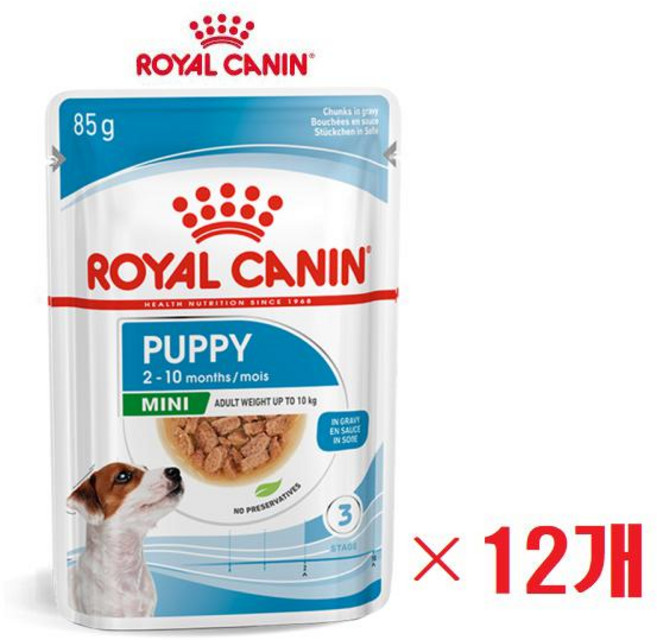 로얄캐닌 퍼피 파우치 85G 12개 1박스 어린 강아지 습식사료