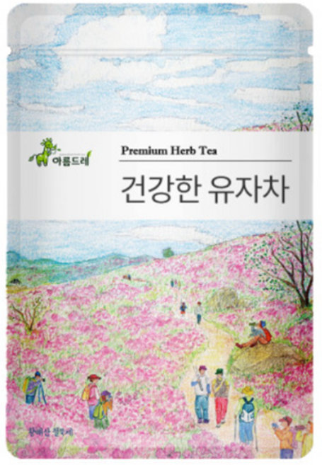 아름드레 건강한 유자차 25티백 100%옥수수 친환경 삼각티백 전통차, 25개입, 1.5g, 1개