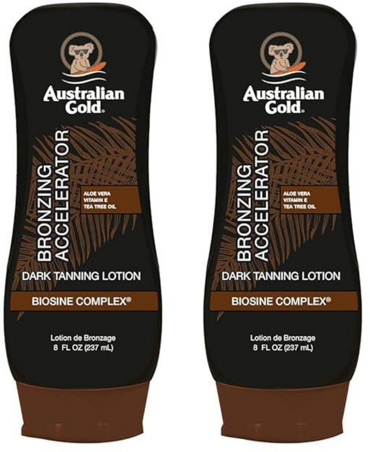 Australian Gold Dark Tanning Lotion With Bronzing Accelerator Aloe Vera and Tea Tree Oil Biosine, Australian Gold Dark Tanning L