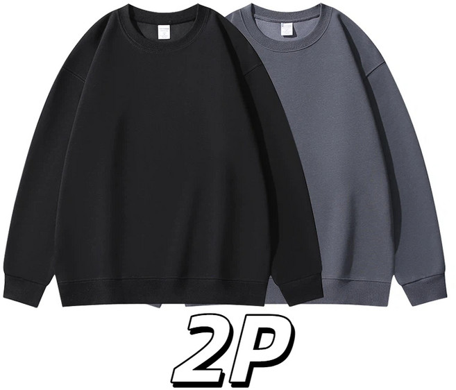 남자 맨투맨 긴팔티 면질 데일리 맨투맨 2장 세트 남자여사 TANLZ-018