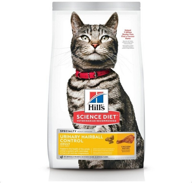 Hill's 希爾思 泌尿道毛球控制 成貓飼料 雞肉口味 1.58kg, 1個, 10135(1.58KG), 雞